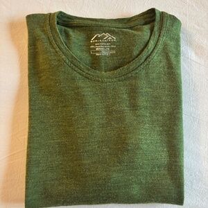 100% Merino wool T-Shirt cropped length Sage/Olive Green Sz L